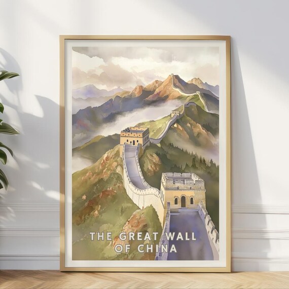 Great Wall Of China Travel Poster, Historic Landmark