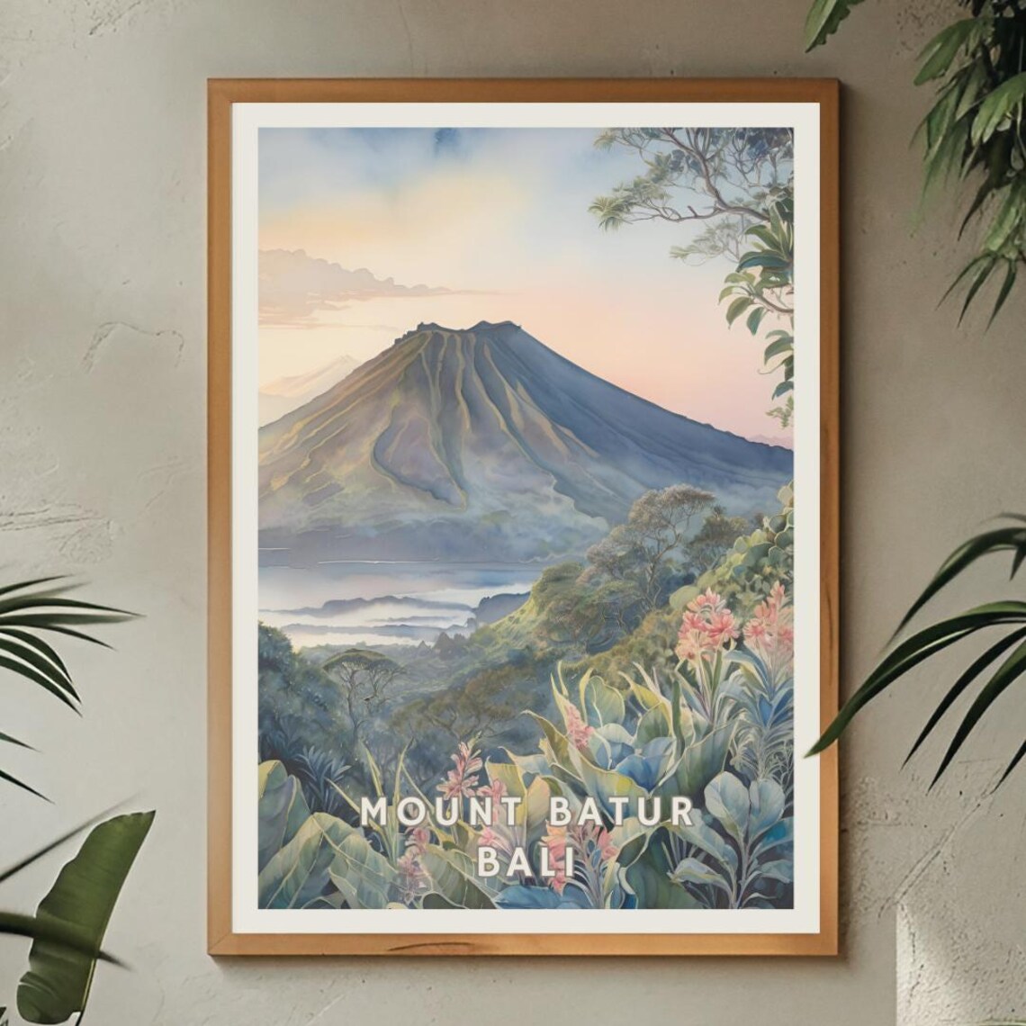 Mount Batur Bali Travel Poster, Sunrise Landscape - Image 2