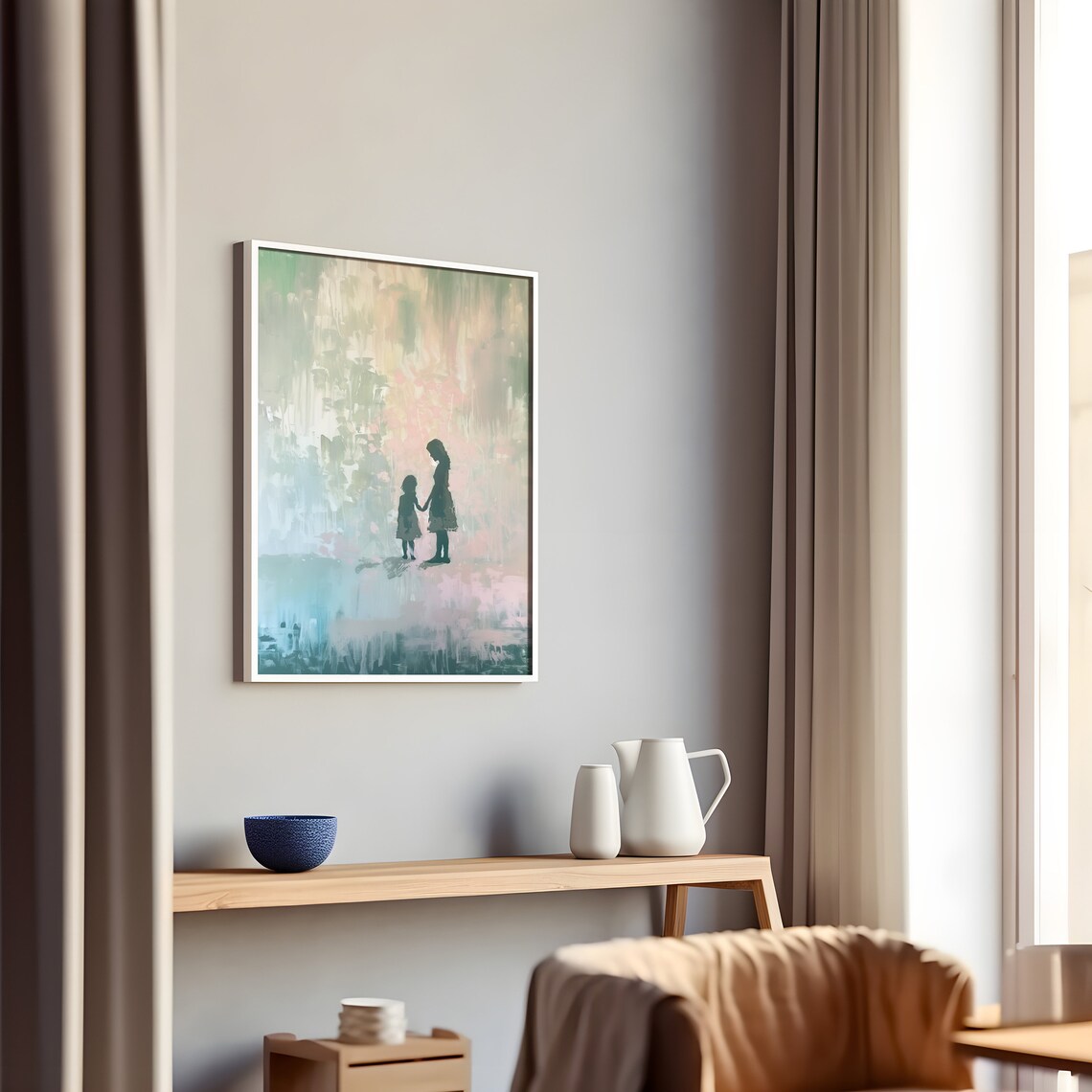 Mother And Daughter Art Print, Mothers Day Gift - Image 3