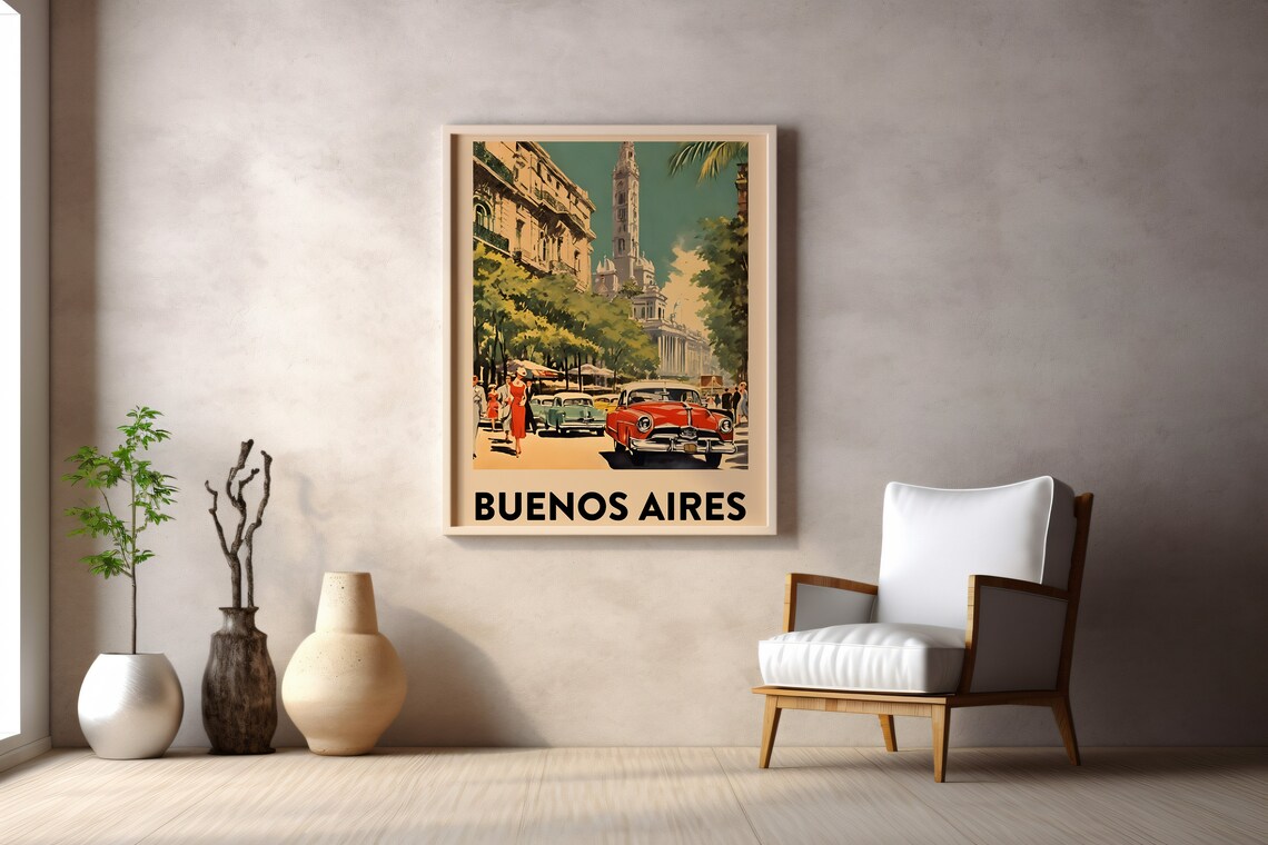 Buenos Aires Vintage Travel Poster, City Art Print - Image 3