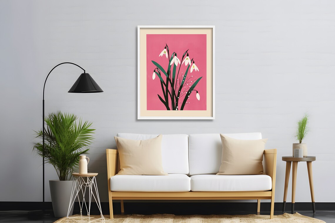 January Birth Flower Snow Drop Botanical Art Print - Image 3