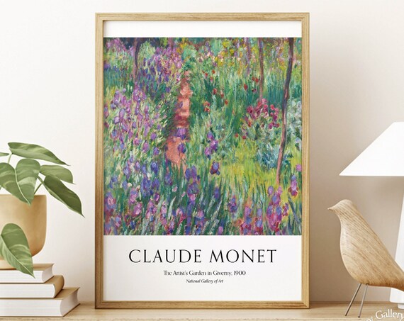 Claude Monet Artists Garden Giverny 1900 Purple Iris Path Poster