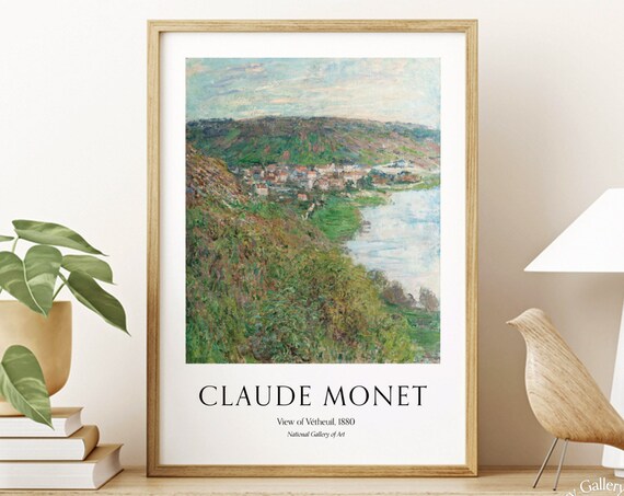 Claude Monet View Of Vetheuil 1880 Hillside River Village Poster