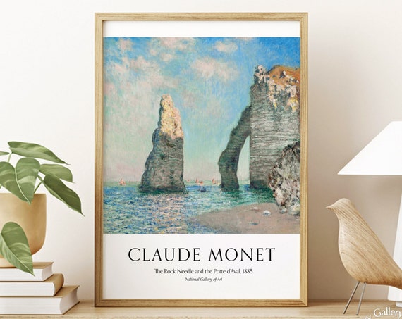 Cloude Monet Poster The Rock Needle And The Porte Daval Monet Paintings Fine Art Print Living Room Decor Gift Idea