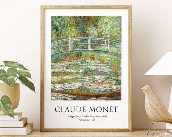 Monet Poster Bridge Over A Pond Of Water Lilies Eclectic Wall Art Exhibition Poster Wall Gallery Fine Art Print Gift Idea