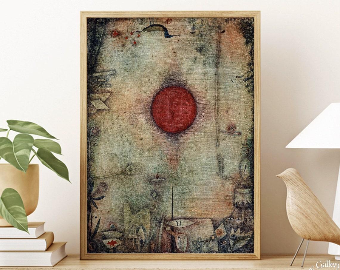 Paul Klee Ad Marginem 1929 Red Orb Surreal Abstract Fine Art Print