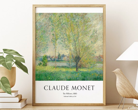 Cloude Monet Poster The Willows French Country Art Print Fine Art Print Living Room Decor Impressionist Painting Gift Idea