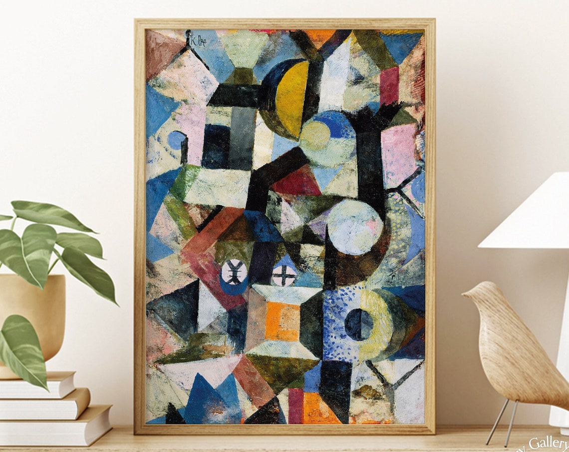 Paul Klee Yellow Half Moon 1918 Geometric Cubist Abstract Print