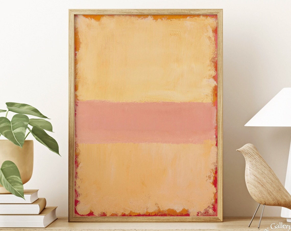 Mark Rothko Peach Beige With Coral Band Warm Minimalist Art Poster