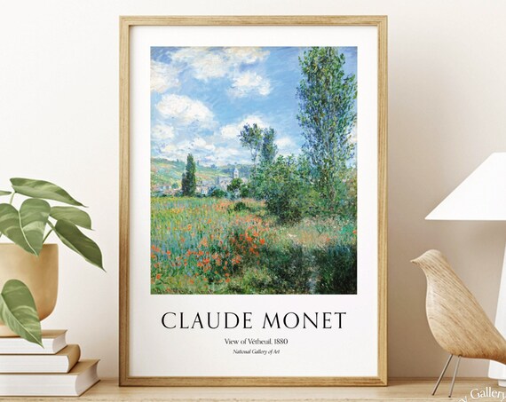 Claude Monet View Of Vetheuil 1880 Red Poppy Meadow Summer Poster