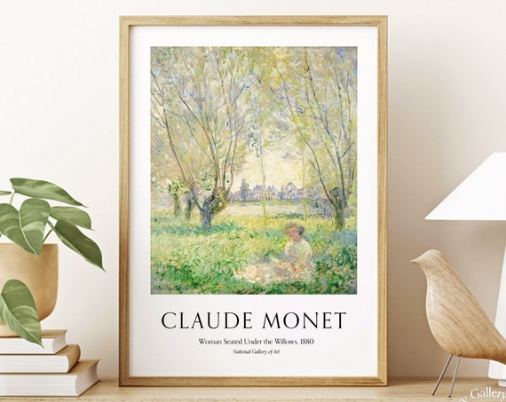 Cloude Monet Poster Woman Seated Under The Willows Famous Gallery Wall Art Print Fine Art Print Living Room Decor Gift Idea