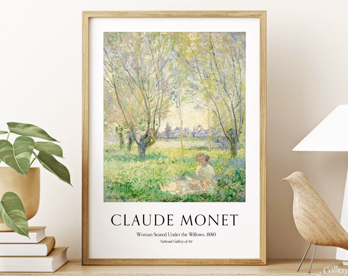 Claude Monet Woman Seated Under Willows 1880 Dappled Art Poster
