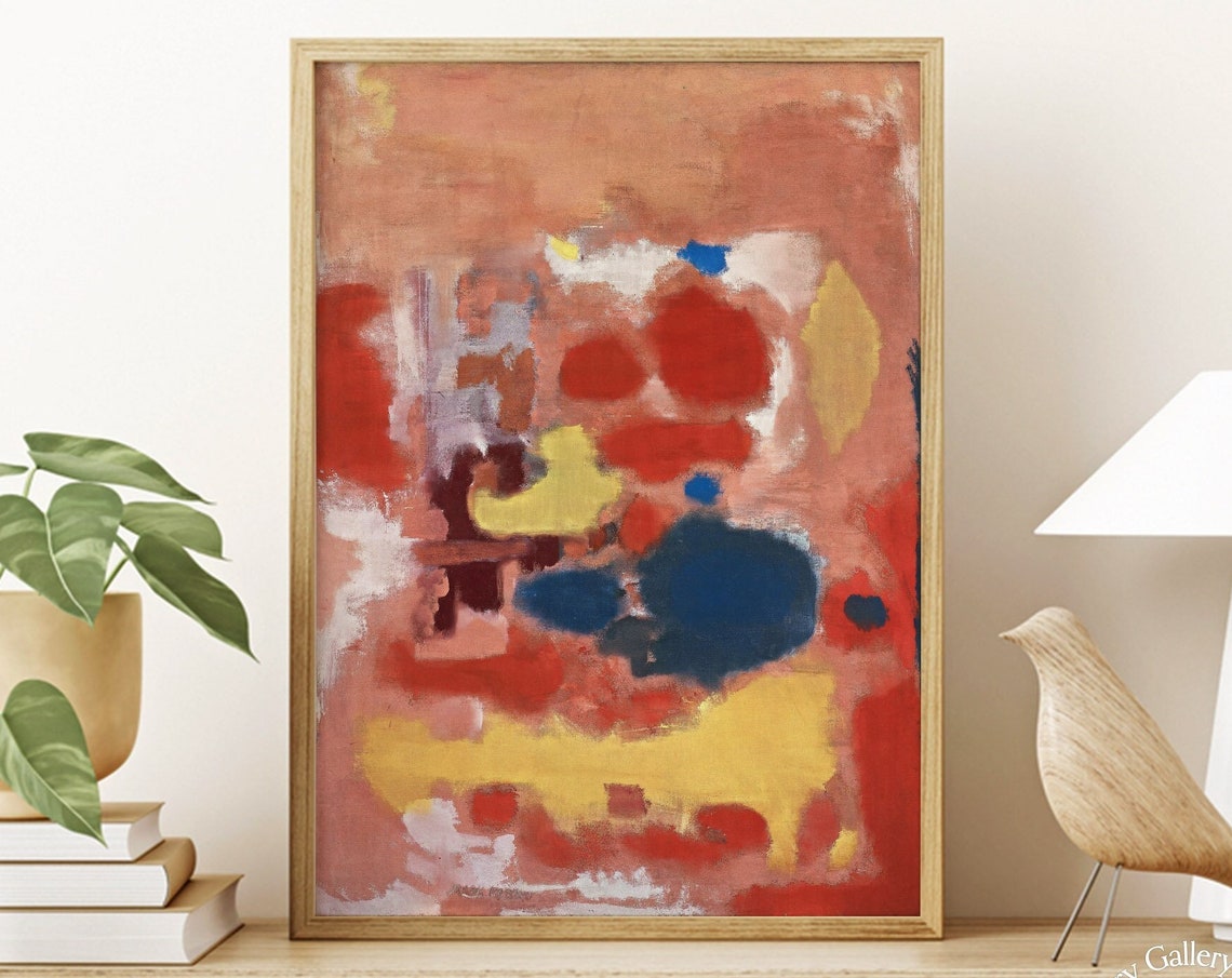 Mark Rothko Colorful Multiform Coral Red Blue Yellow Abstract Poster