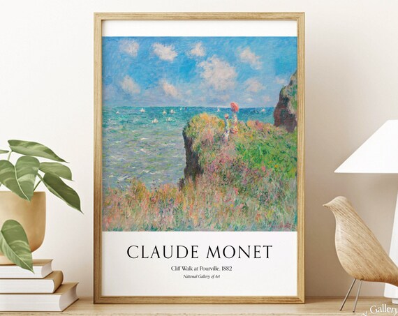 Claude Monet Cliff Walk At Pourville 1882 Seaside Landscape Poster