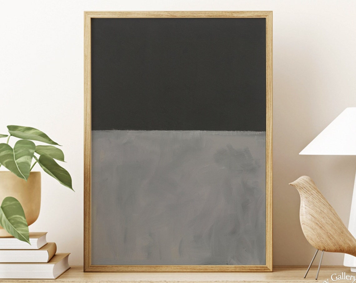 Mark Rothko Black Over Gray Minimalist Monochrome Abstract Poster