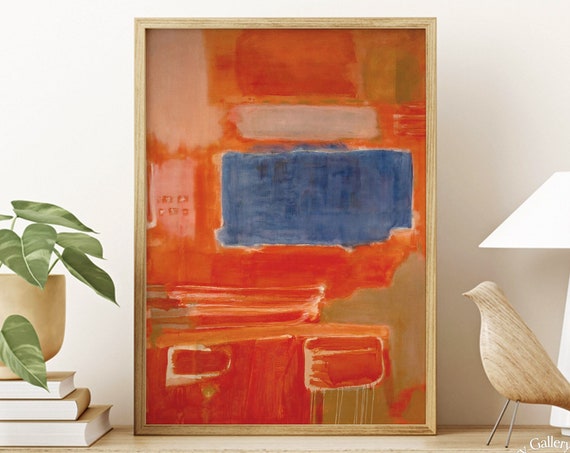 Mark Rothko Art Print Red And Blue Art Exhibition Poster Minimalist Paintings Abstract Expressionism Wall Art Mid Century Modern
