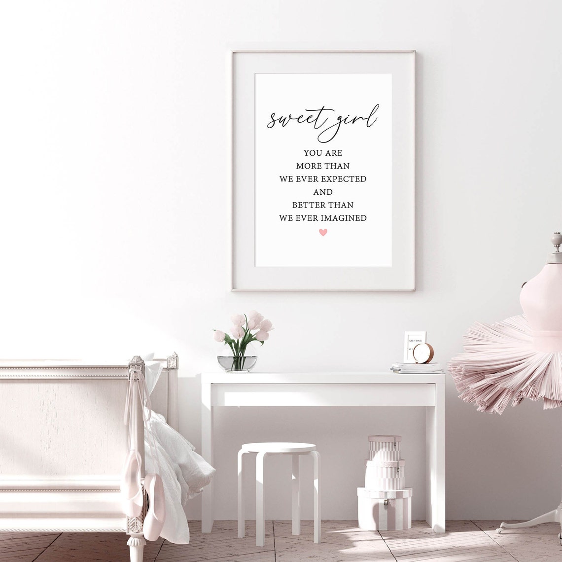 Sweet Girl You Are More Than We Ever Expected Girl Nursery Print Nursery Wall Art Toddler Room Wall Above Crib Sign Girl Prints - Image 2