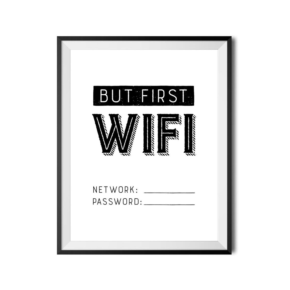 But First Wifi Fill In Network Password Guest Room Sign Poster - Image 4