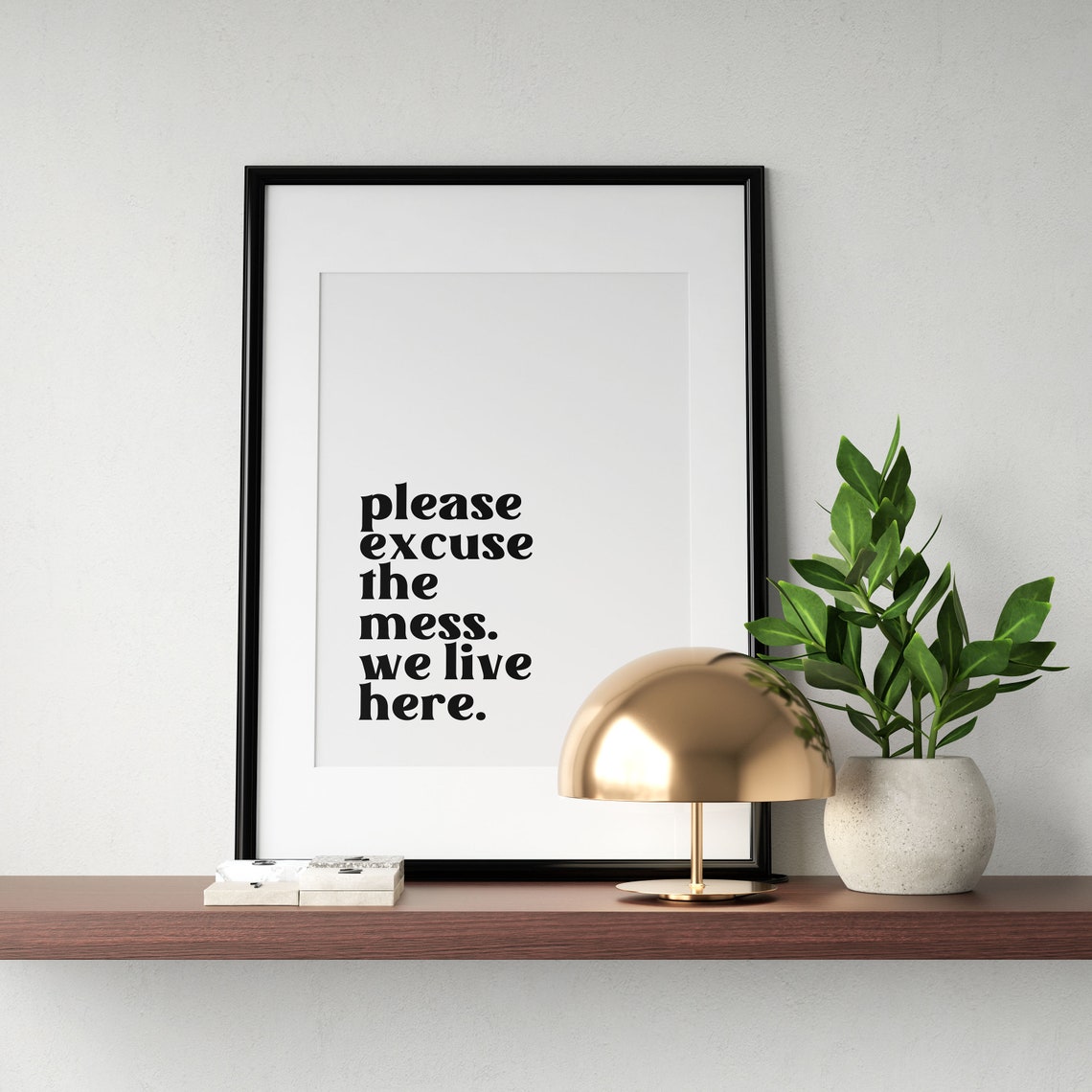 Please Excuse The Mess We Live Here Funny Entryway Family Poster - Image 3