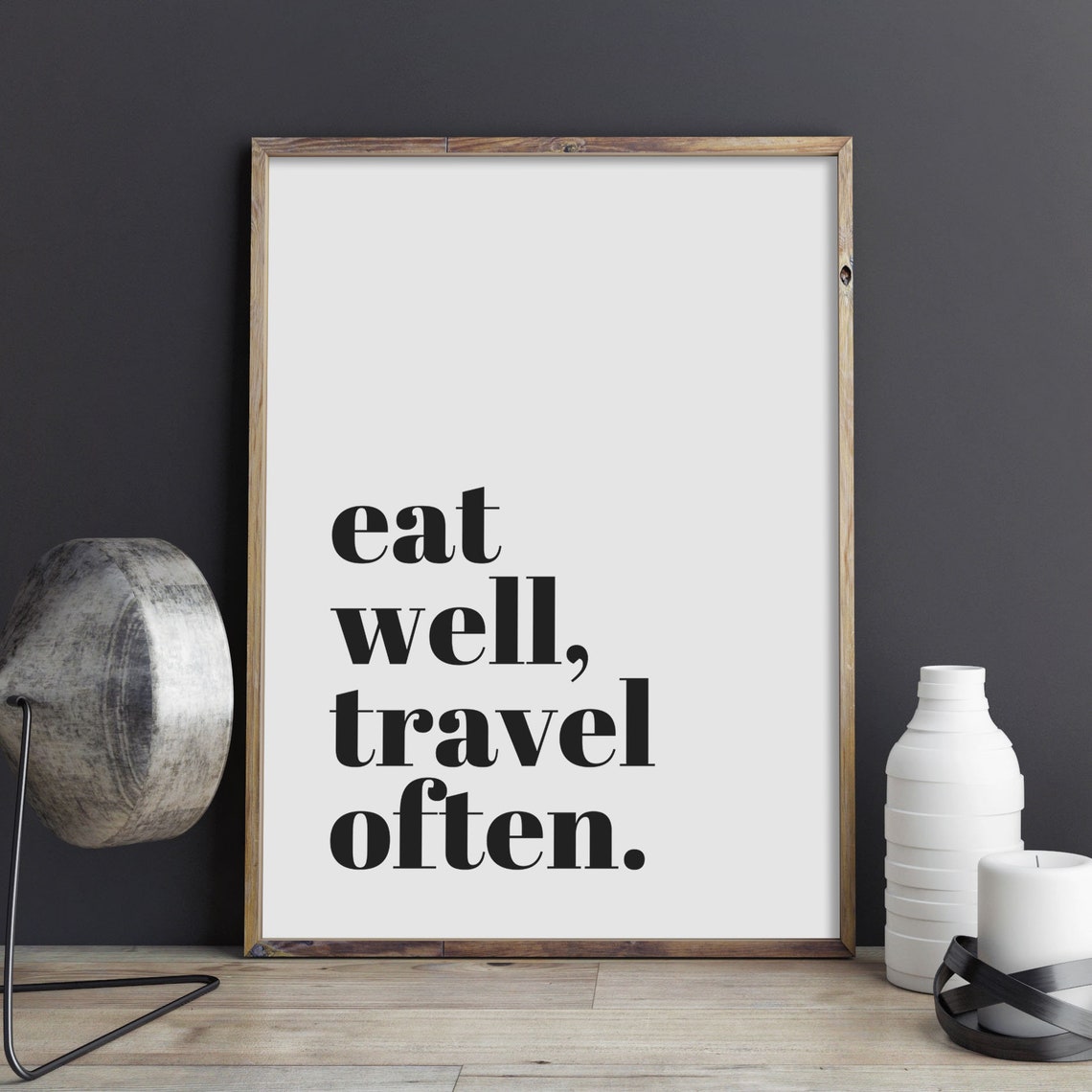 Eat Well Travel Often Adventure Wanderlust Kitchen Quote Poster - Image 3