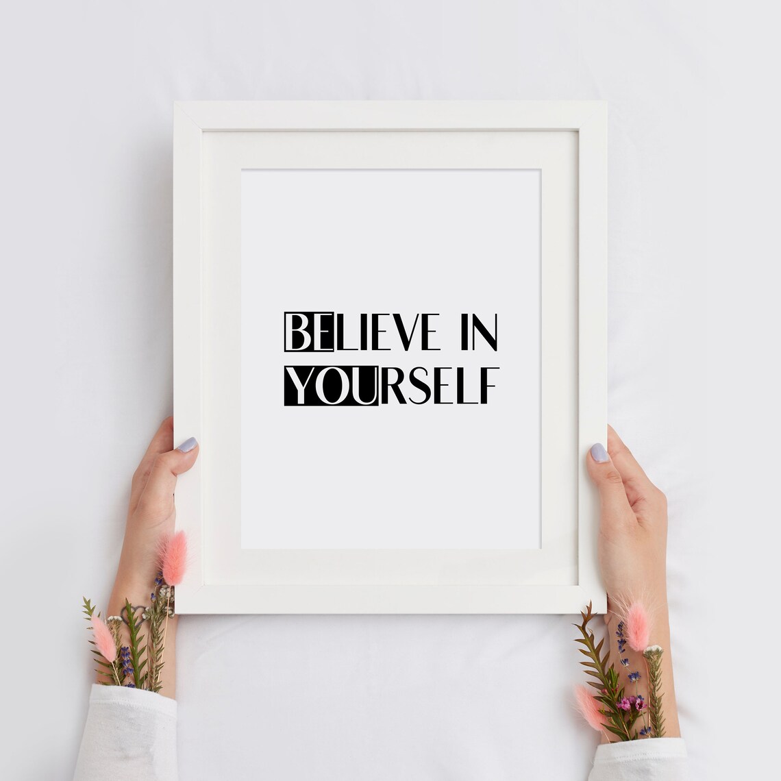 Believe In Yourself Bold Modern Quote Poster Motivation Office - Image 3