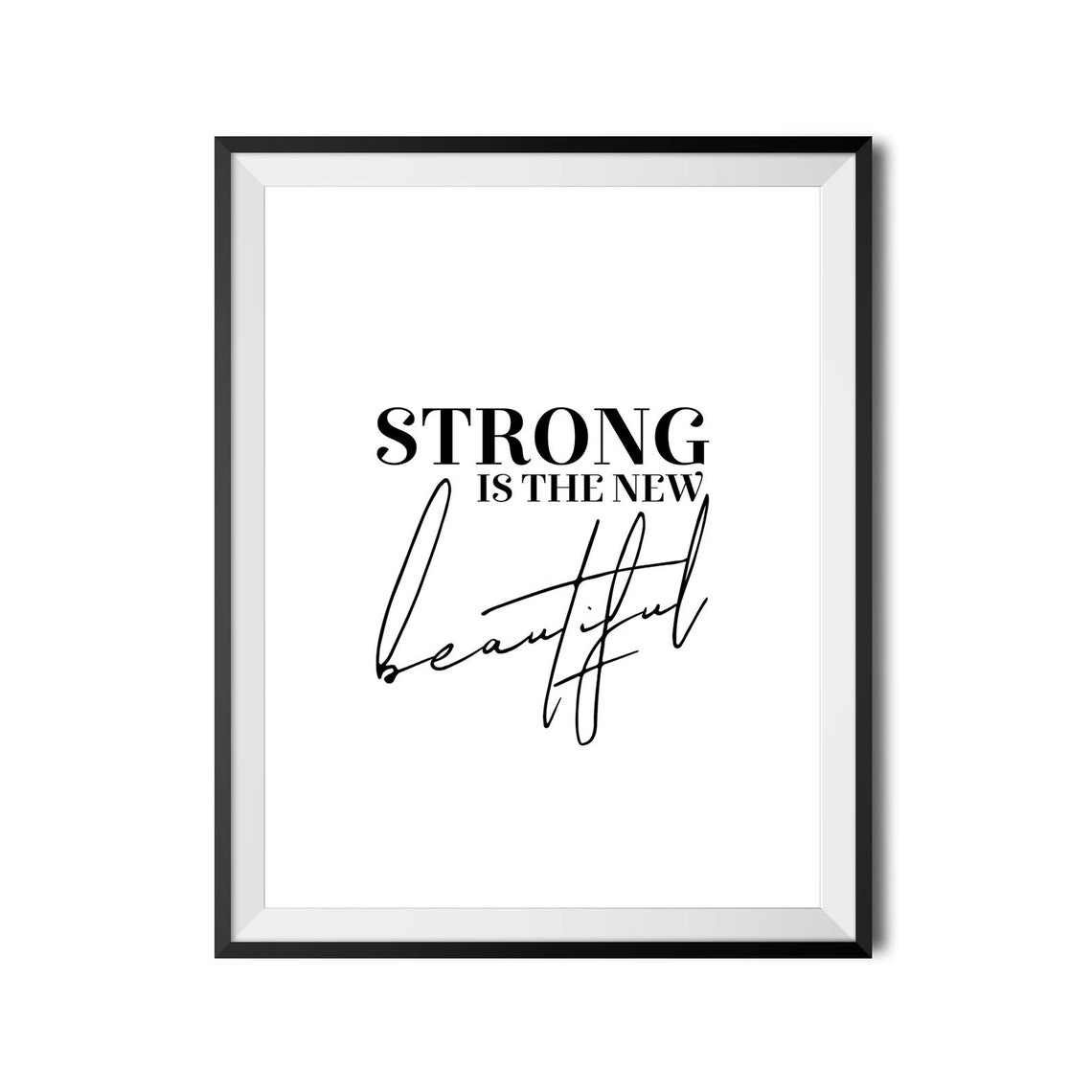 Strong Is The New Beautiful Motivational Fitness Quote Poster - Image 4
