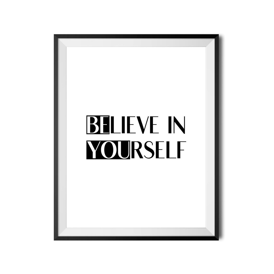 Believe In Yourself Bold Modern Quote Poster Motivation Office - Image 4