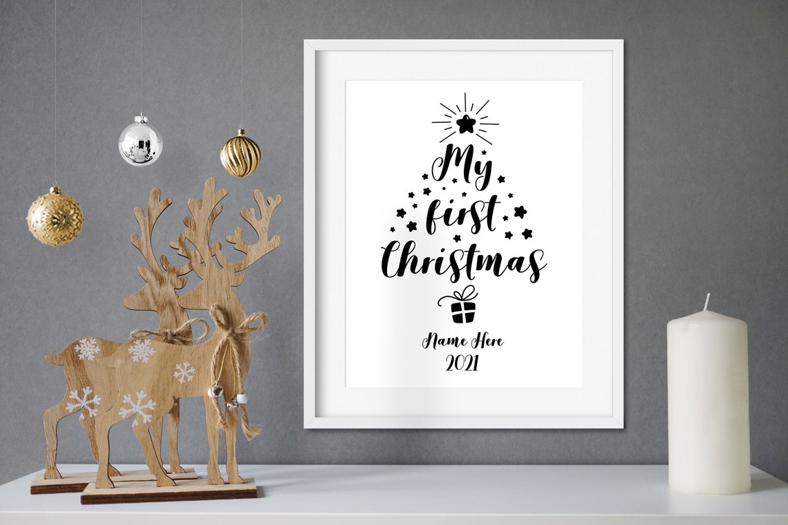 Personalized My First Christmas Baby Name Keepsake Quote Poster - Image 2