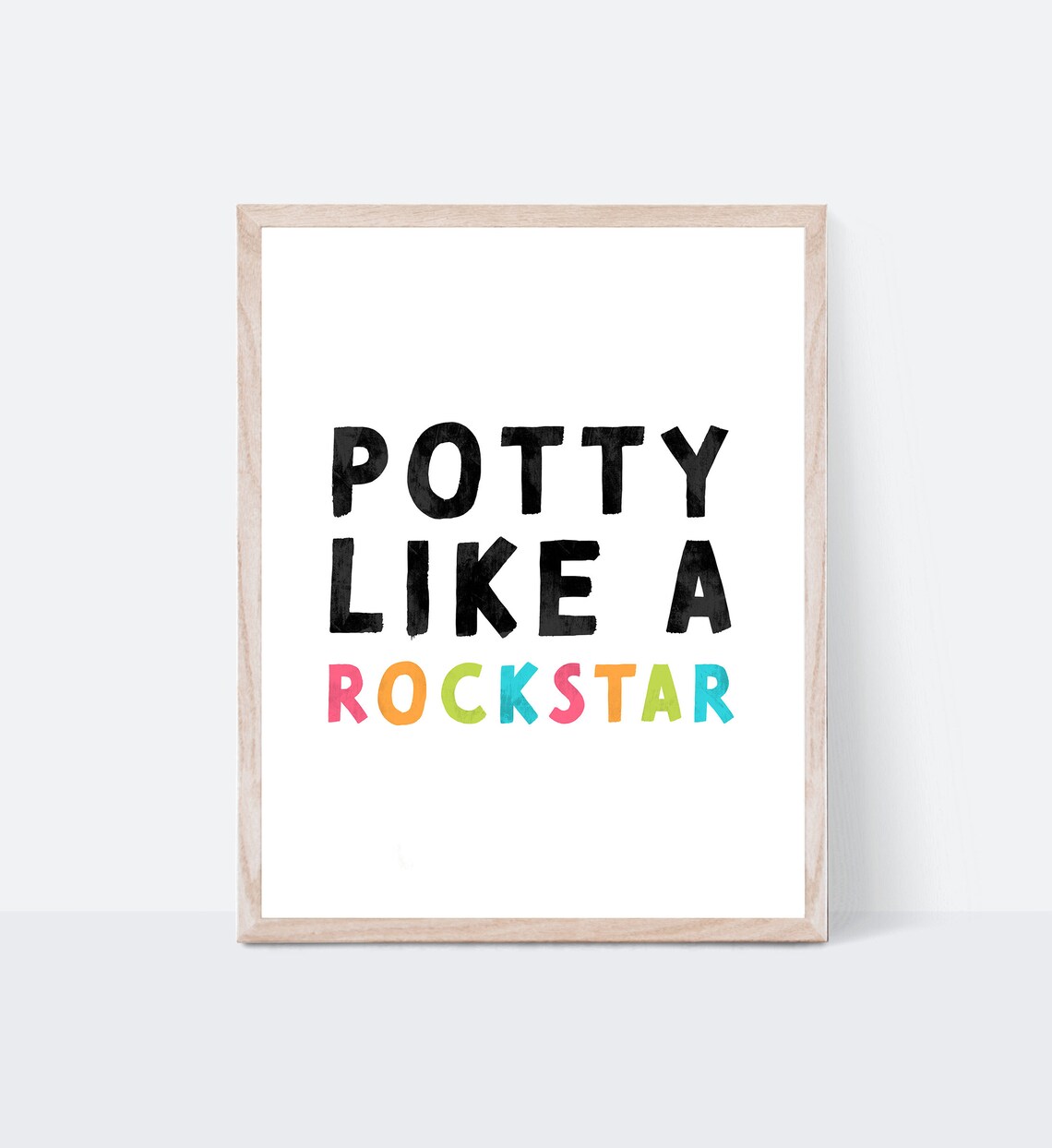 Kids Bathroom Sign Art, Funny Potty Rockstar Poster
