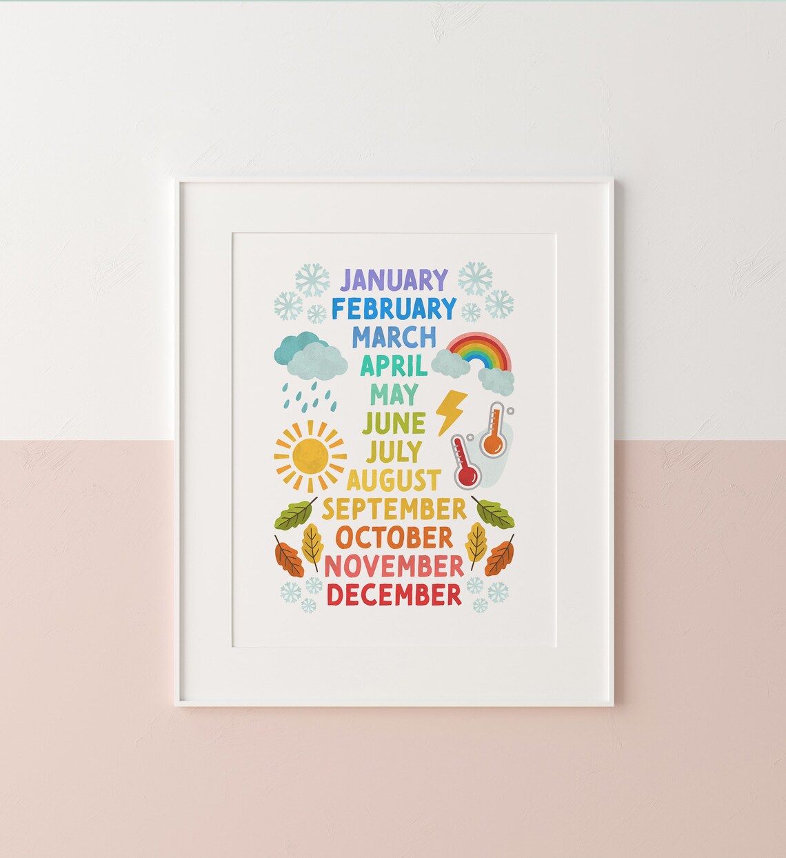 Months Of The Year Educational Poster, Classroom Art Print - Image 4
