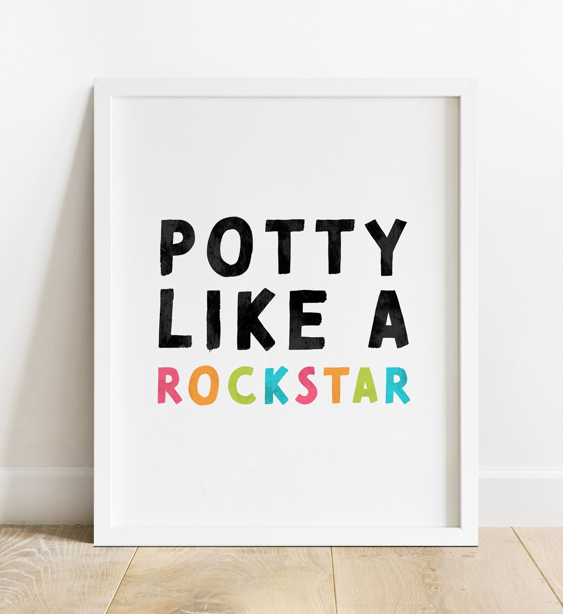 Kids Bathroom Sign Art, Funny Potty Rockstar Poster - Image 4