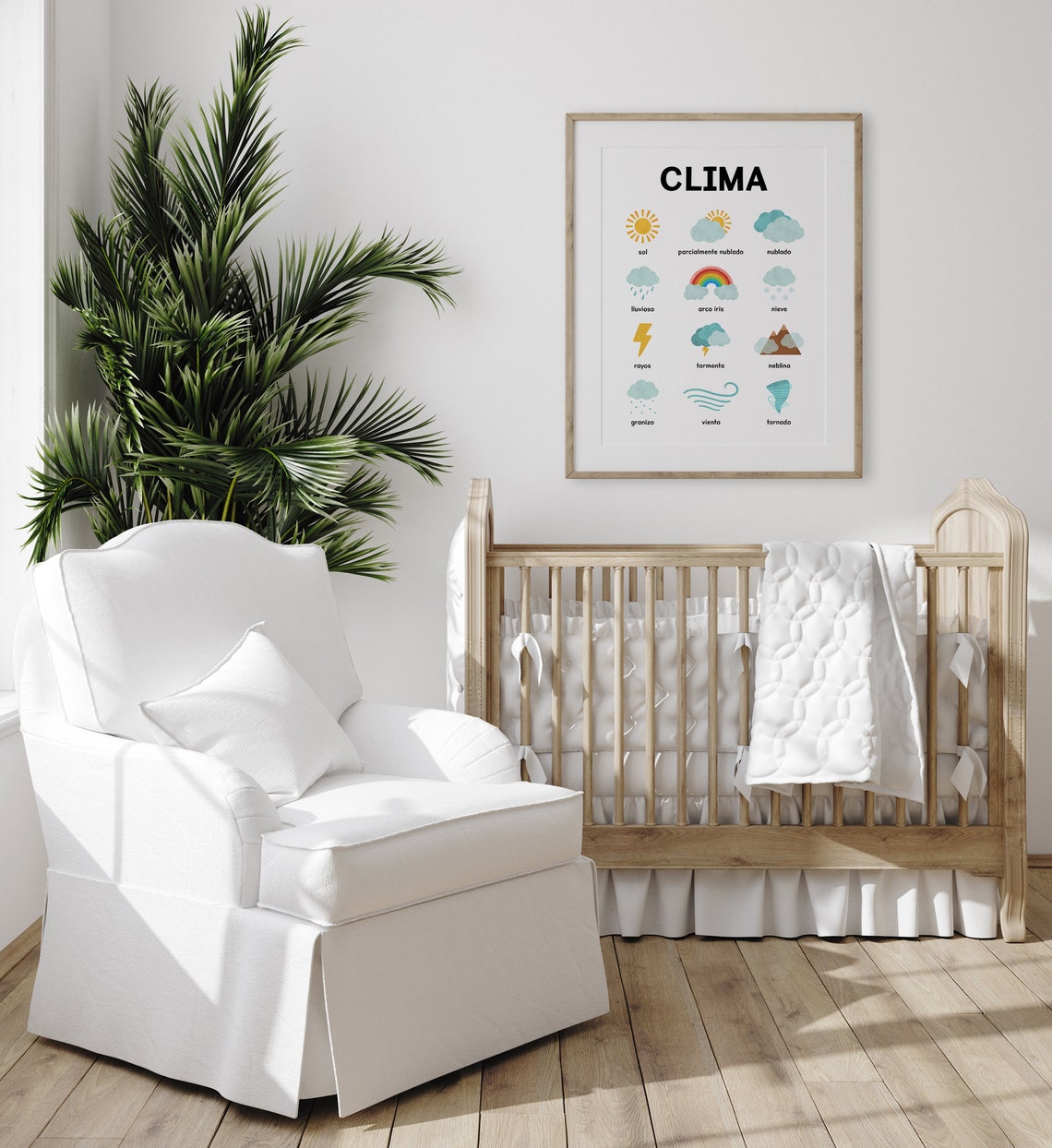 Clima Spanish Weather Chart Kids Educational Nursery Learning Poster - Image 4