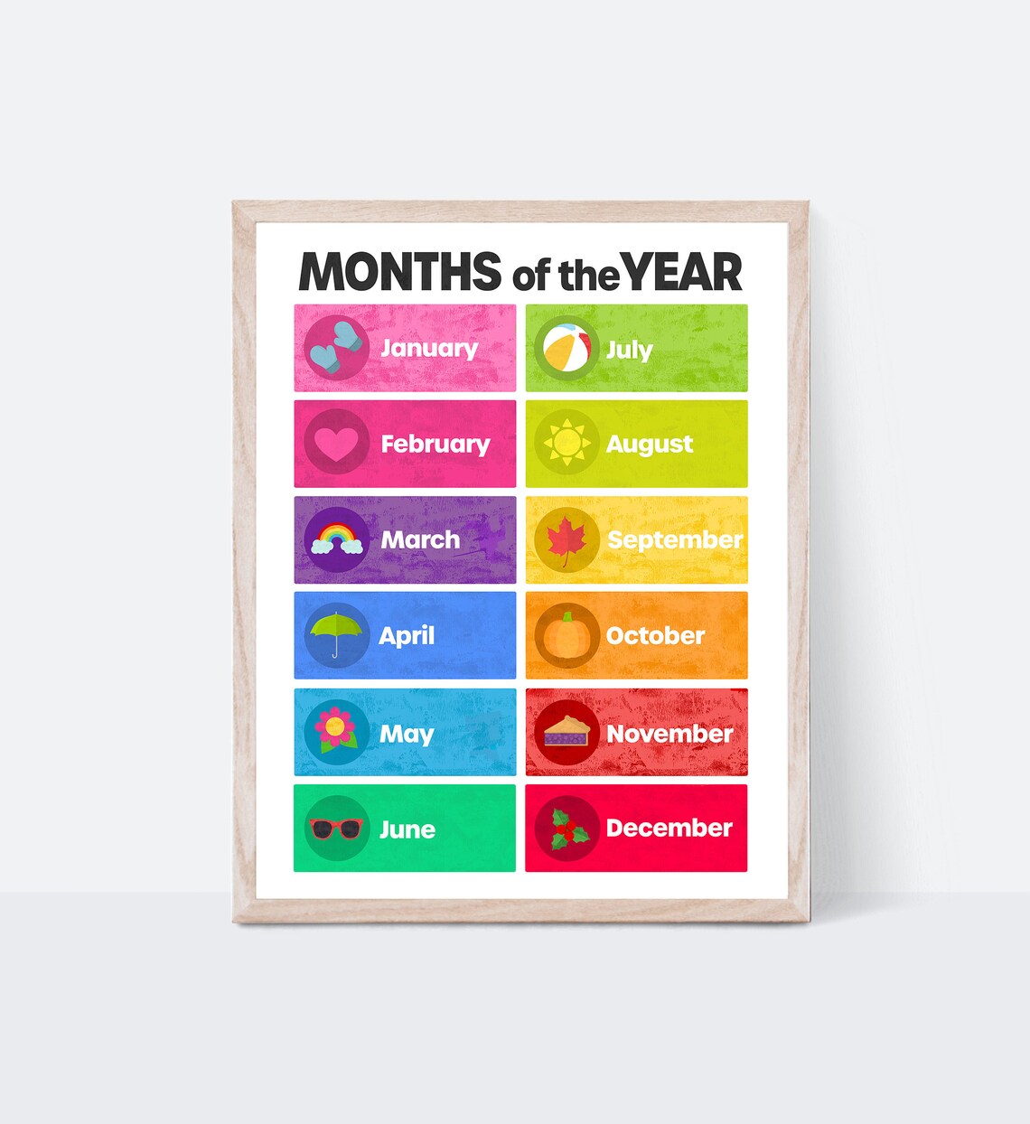 Rainbow Months of the Year Nursery Learning Poster - Image 4