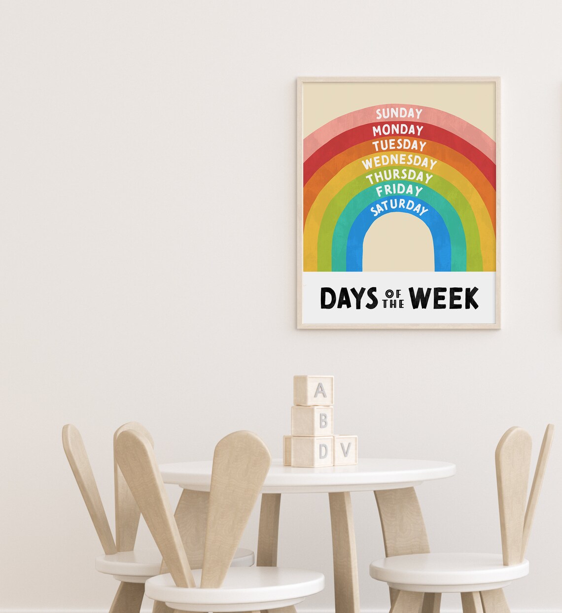 Rainbow Days Of The Week Nursery Art Print - Image 3