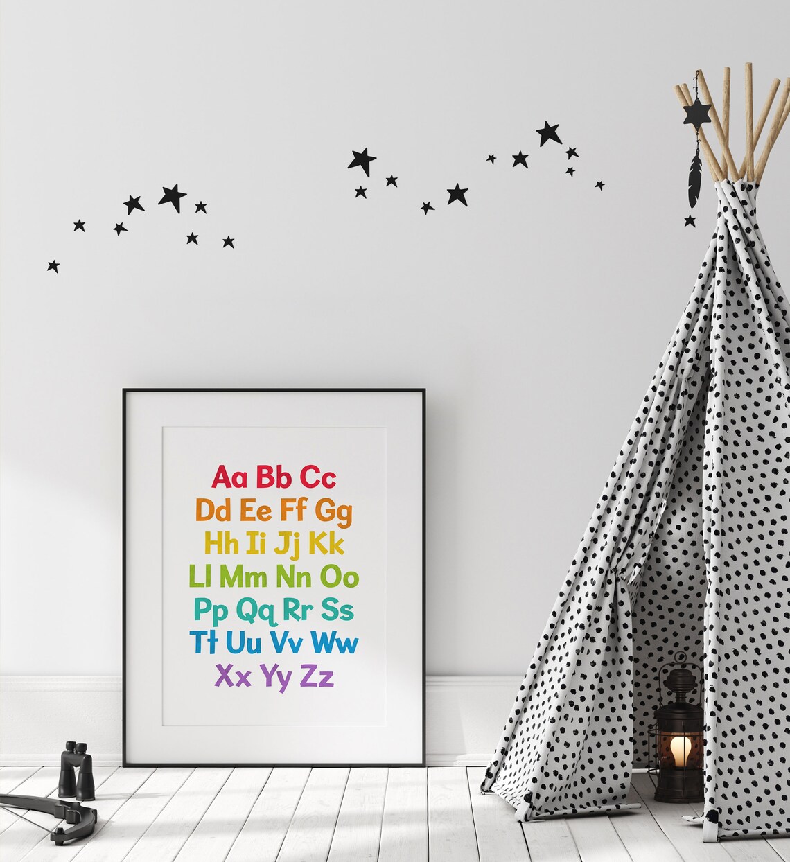 Rainbow Alphabet Nursery Art ABCs Poster - Image 4