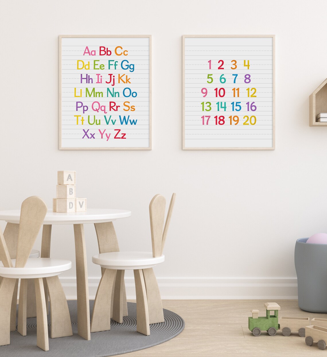 Alphabet and Numbers Colorful Classroom Art Print - Image 5