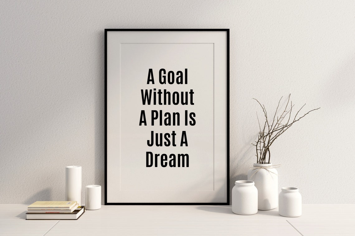 A Goal Without A Plan Is Just A Dream Printable Wall Art Motivational Quotes Print Inspirational Poster Home Office Decor Instant - Image 2