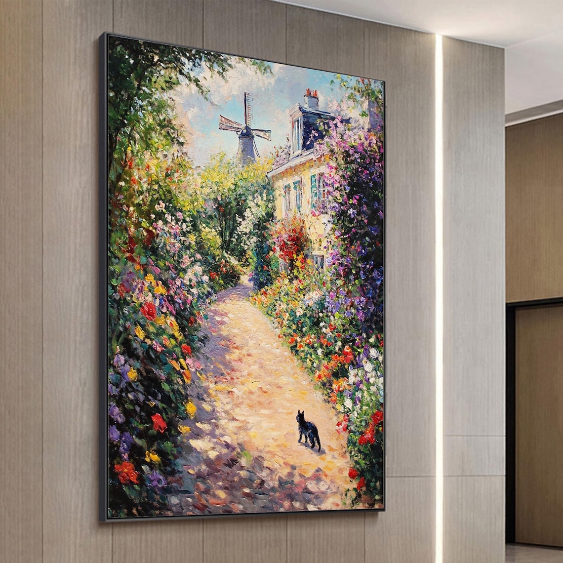 Romantic Township Floral Landscape, Boho Art Print - Image 3