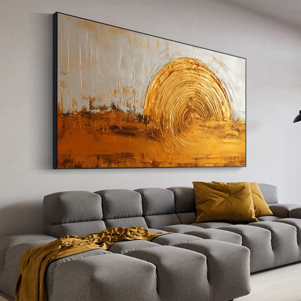 Abstract Gold Circle Minimalist Living Room Poster - Image 3