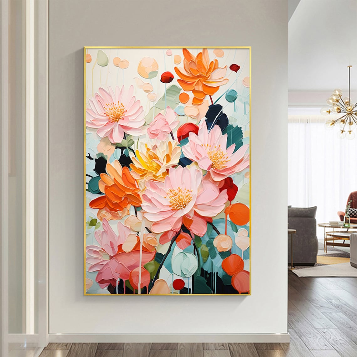Minimalist Flower Oil Painting, Modern Floral Art Print - Image 8
