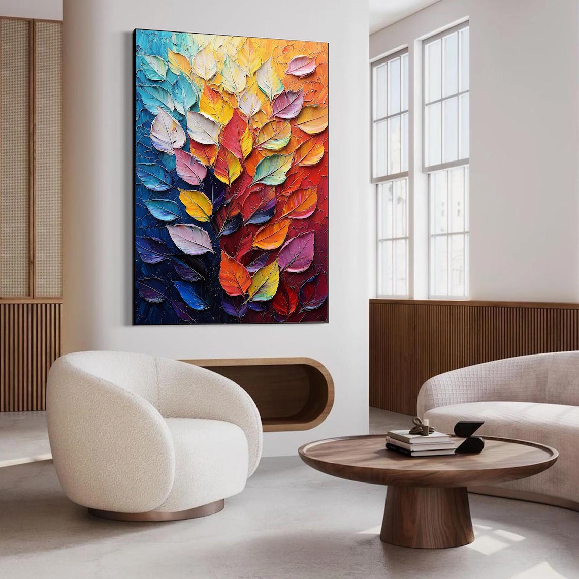 Abstract Leaves Oil Painting Modern Botanical Art - Image 7
