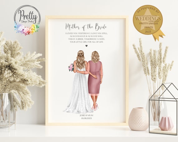 Personalised Mother Of The Bride Gift Mum And Daughter Wedding Day Print Gift For Mum On Wedding Day