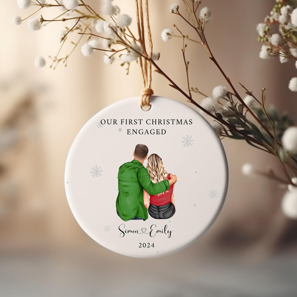 First Christmas Engaged Bauble, Holiday Keepsake