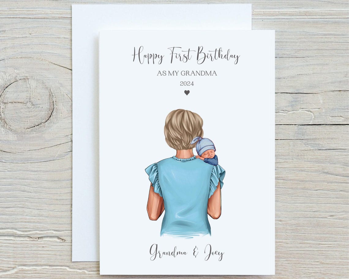 Happy First Birthday As My Grandma Personalised Keepsake Print