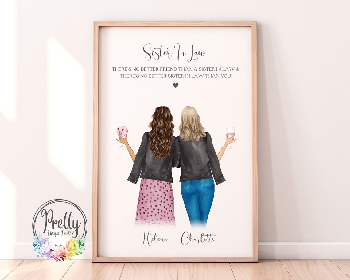 Sister In Law Gift Personalised Sister In Law Print Birthday Gift For Sister In Law Sister In Law Christmas Gift