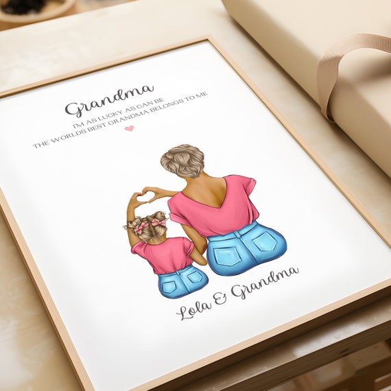 Gift For Grandma Personalised Grandma And Granddaughter Print Grandma Birthday Present Grandma Gifts