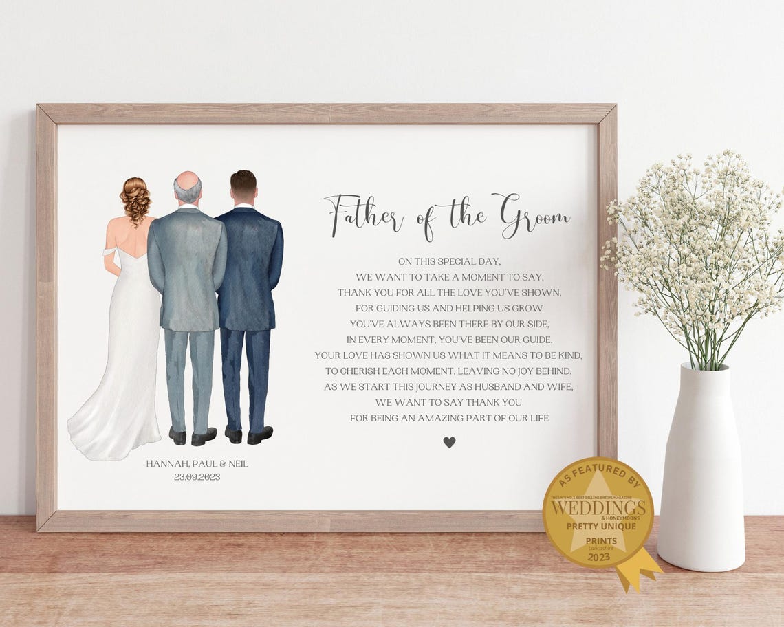 Father of the Groom Thank You Wedding Day Personalised Print