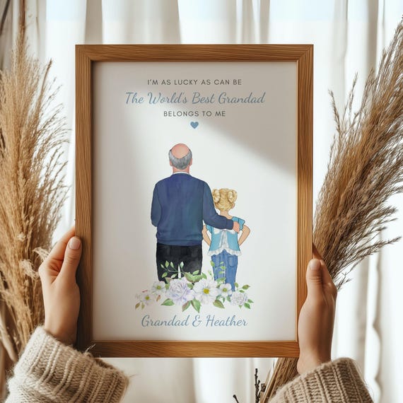 Personalised Grandad Print Gift For Grandad From Grandchild Grandad Birthday Gifts Fathers Day Gift For Grandad Grandfather Taid