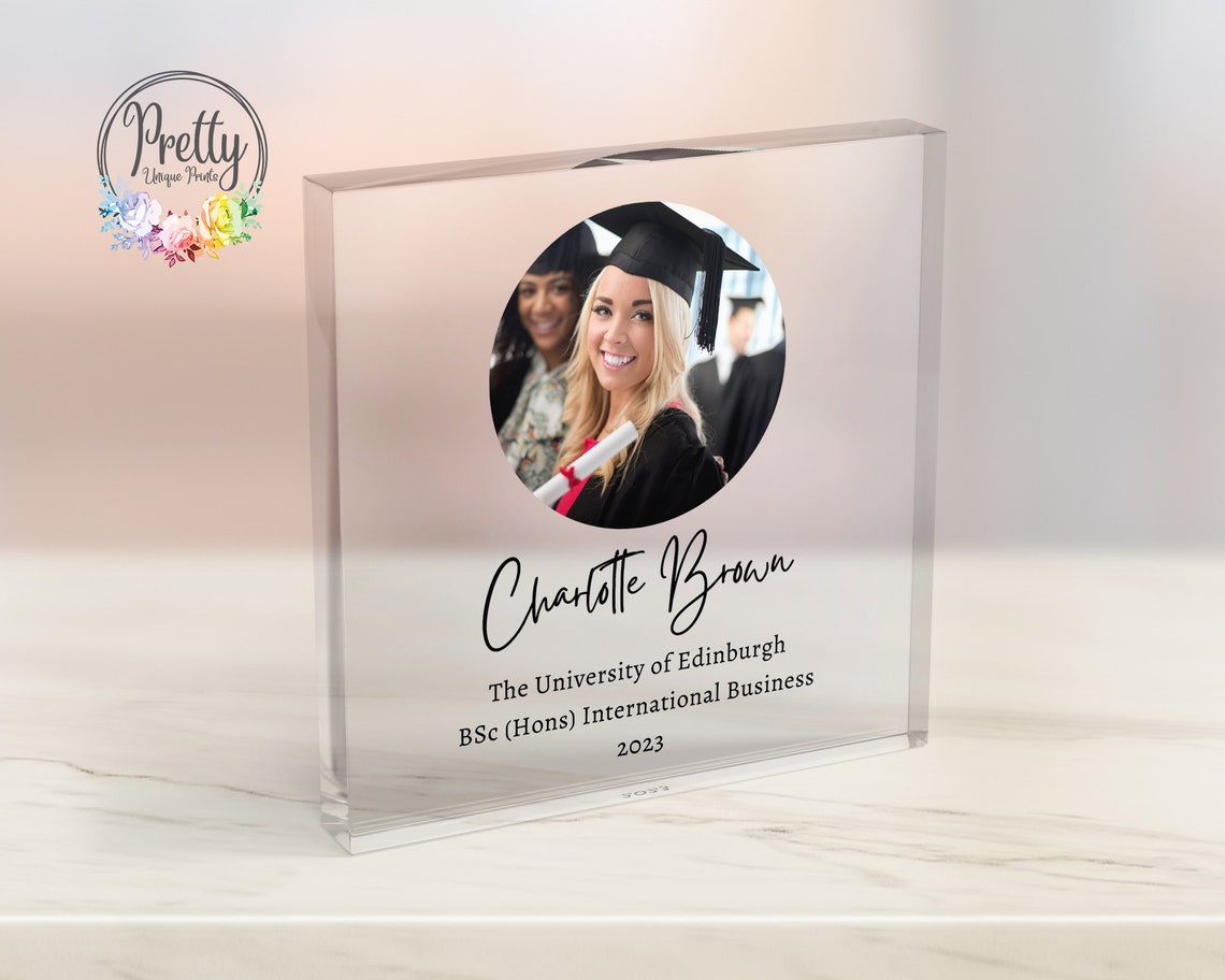 Personalized Graduation Photo Acrylic Block Edinburgh Keepsake Print