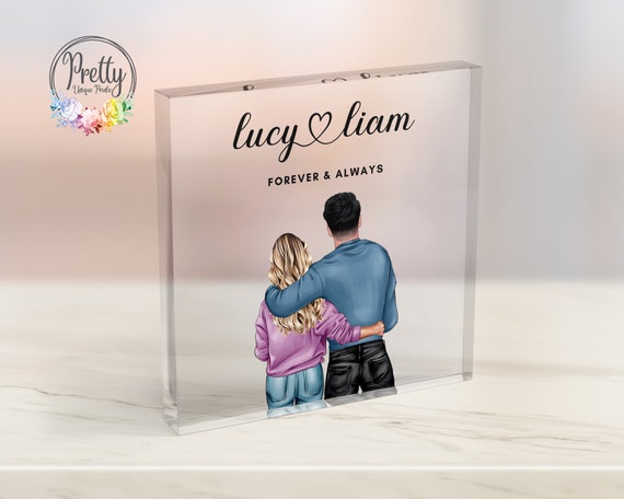 Personalised Couple Gift Couple Anniversary Gift Couple Acrylic Freestanding Block Boyfriend Gift Girlfriend Gift